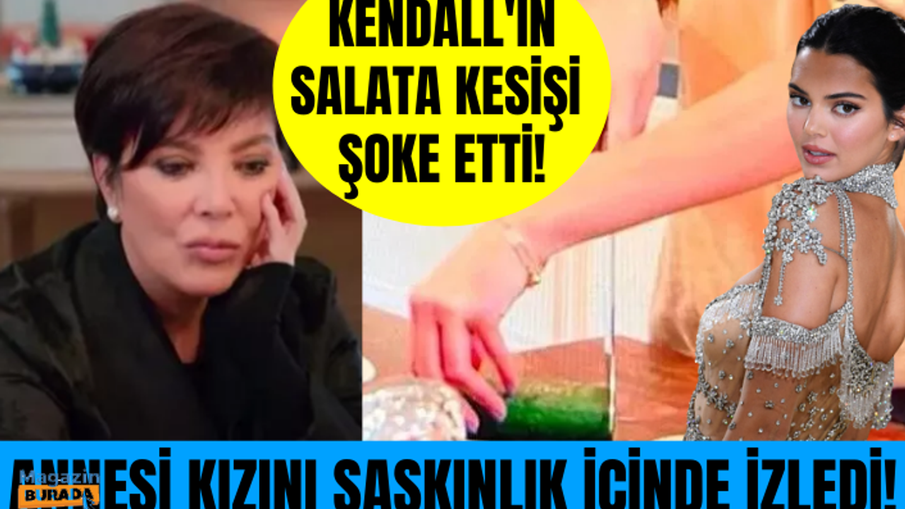 Kendall Jenner salatalık kesmeye çalıştı! Dalga konusu oldu