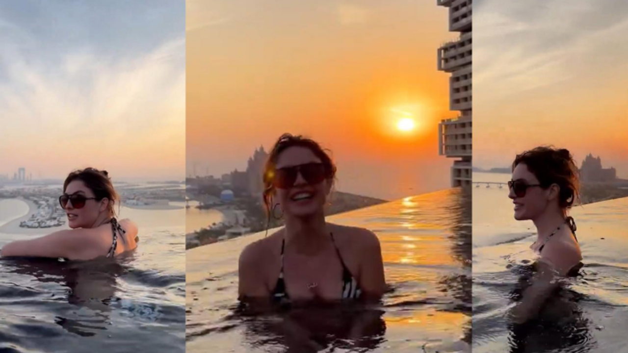 Melis Sezen'in Dubai'de yüzme keyfi!