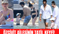 Burak Özçivit ve Fahriye Evcen oğulları Karan ile tatilde! Fahriye Evcen denize hiç girmedi!