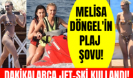 Melisa Döngel'den Jet-Ski şov! Melisa Döngel Bodrum plajlarında rüzgar gibi esti!