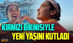 Biran Damla Yılmaz yeni yaşına kırmızı bikiniyle girdi