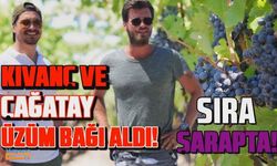 Çağatay Ulusoy ve Kıvanç Tatlıtuğ kolları sıvadı... Üzüm bağı aldılar sıra şarapta!