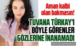 Tuvana Türkay mavi bikiniyle öyle bir poz verdi ki... Kalbi olan bakmasın!