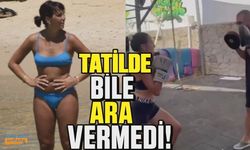 Zehra Çilingiroğlu tatilde bile spora ara vermedi!