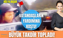 Hülya Avşar'dan çamura saplanan vatandaşlara yardım etti!