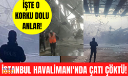 THY'nin İstanbul Havalimanı'ndaki kargo tesisinin çatısı kar nedeniyle çöktü! Korku dolu anlar!