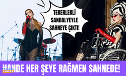 Hande Yener tekerlekli sandalyeyle sahneye çıktı