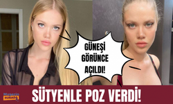 Serel Yereli güneşi görünce sütyenle poz verdi!