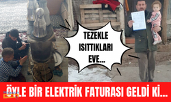 Tezekle ısıtılan sobalı köy evine 1722 lira elektrik faturası geldi