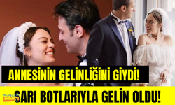 Demet Evgar annesinin gelinliğini giydi!