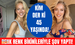 45'lik Burcu Esmersoy, renkli bikinileriyle adeta şov yaptı