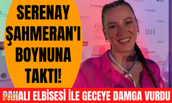 Dünya markası kolye, dünya markası elbise ile Elle Dergisi'nin gecesinde en iddialı Serenay Sarıkaya