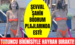 Şevval Şahin fit görüntüsü ve turuncu bikinisiyle Bodrum'da rüzgar gibi esti!