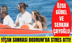 Özge Gürel ve Serkan Çayoğlu çifti nişan sonrası tatile çıktı! Sürat teknesi ile yolculuk ettiler!