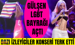 Gülşen sahnesinde LGBT bayrağı açtı, rahatsız olan bazı izleyiciler konseri terk etti