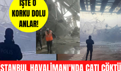 THY'nin İstanbul Havalimanı'ndaki kargo tesisinin çatısı kar nedeniyle çöktü! Korku dolu anlar!