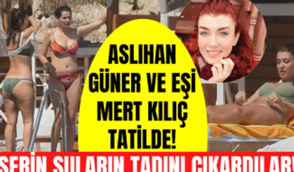 Aslıhan Güner eşi Mert Kılıç ile Bodrum'da görüntülendi! Plajda bikinisini değiştirdi!