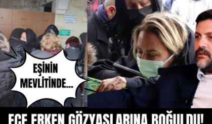 Ece Erken vurulan eşi Şafak Mahmutyazıcıoğlu'nun mevlidinde gözyaşlarına boğuldu!