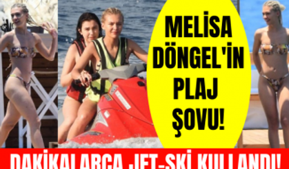 Melisa Döngel'den Jet-Ski şov! Melisa Döngel Bodrum plajlarında rüzgar gibi esti!