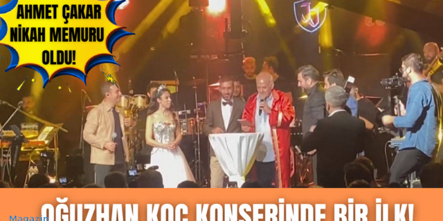 Konser sahnesinde Oğuzhan Koç ve Ertem Şener şahit, Ahmet Çakar nikah memuru oldu