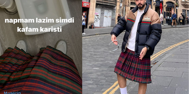 İskoçya'da kilt etek giyen Sefo'ya tepkiler büyüyor!