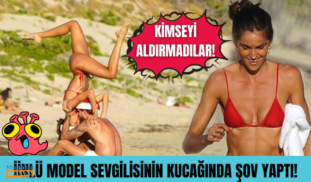 Dünyaca ünlü model sevgilisinin kucağında şov yaptı!