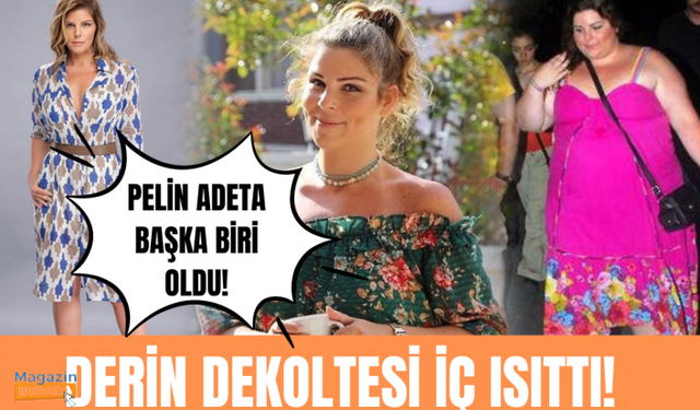 Pelin Öztekin'in derin göğüs dekoltesi yürek hoplattı!