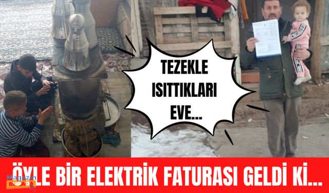 Tezekle ısıtılan sobalı köy evine 1722 lira elektrik faturası geldi