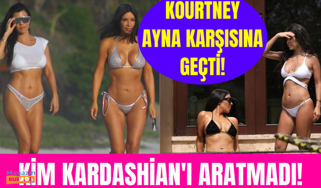 Kim Kardashian'ın ablası Kourtney, ayna karşısında sınırları zorladı! Kardeşiyle yarışır