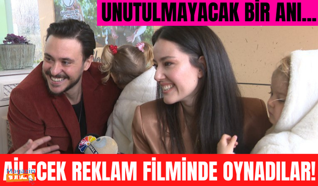 Pelin Akil eşi Anıl Altan ve ikiz kızları ailecek aynı reklamda oynadı!