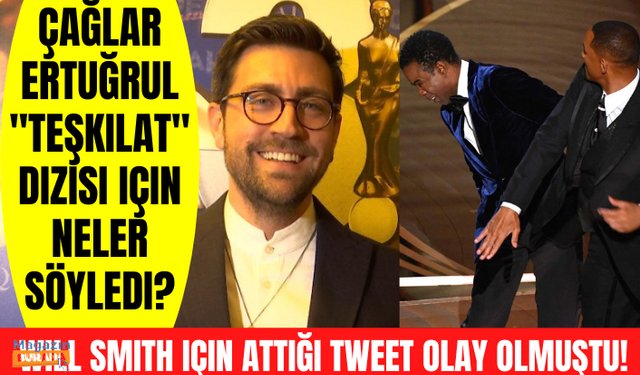 Teşkilat dizisinin yıldızı Çağlar Ertuğrul Will Smith'in tokadı için attığı tweeti değerlendirdi!