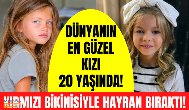 Dünyanın En Güzel Kızı seçilen Thylane Blondeau büyüdü! Kırmızı bikinisiyle sahildekileri kendine hayran bıraktı