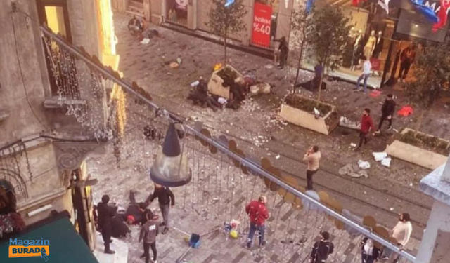 Şiddetli patlamanın meydana geldiği İstiklal Caddesi'nden ilk görüntü