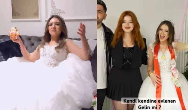 'Kendisiyle' evlendi! Fenomen Kübra Aykut’un sıra dışı düğünü sosyal medyada gündem oldu!
