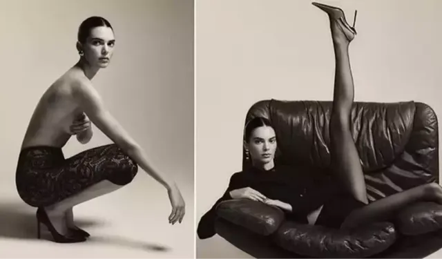 Kendall Jenner'dan yeni kampanyası için üstsüz pozlar