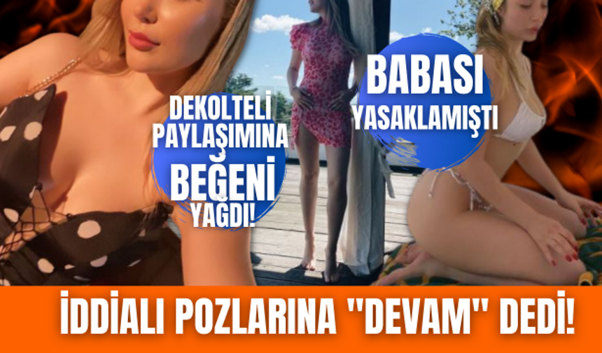 Hem göğüs hem de bacak dekoltesiyle şov yaptı