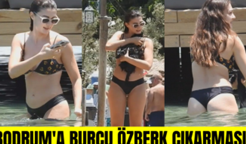 Bodrum'da Burcu Özberk rüzgarı esti! Burcu Özberk siyah bikinisiyle plajın yıldızı oldu!