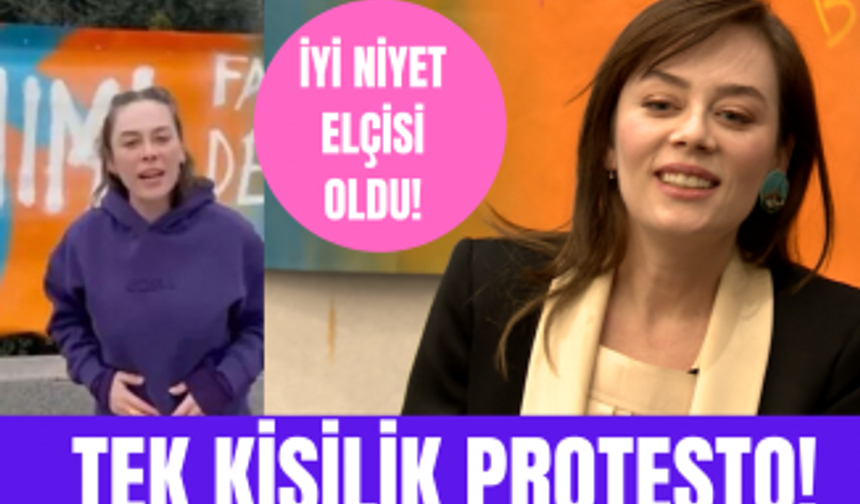 Demet Evgar, BM Kadın Birimi'nde İyi Niyet Elçisi oldu! Tek kişilik protestosu ayakta alkışlandı