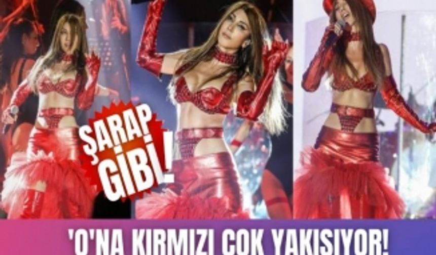 Hande Yener Belarus konserinde giydiği seksi kırmızı elbisesi ve danslarıyla gündem oldu