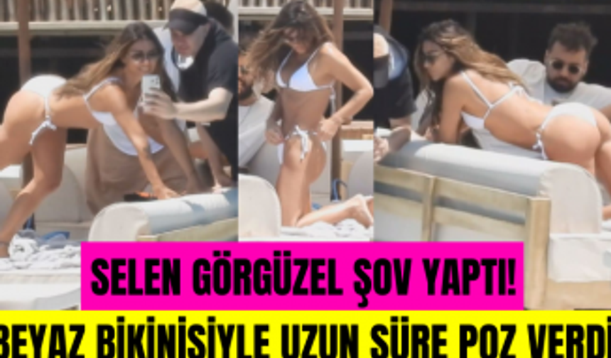 Hamdi Alkan'ın eski eşi Selen Görgüzel beyaz bikinisiyle dakikalarca poz verdi!