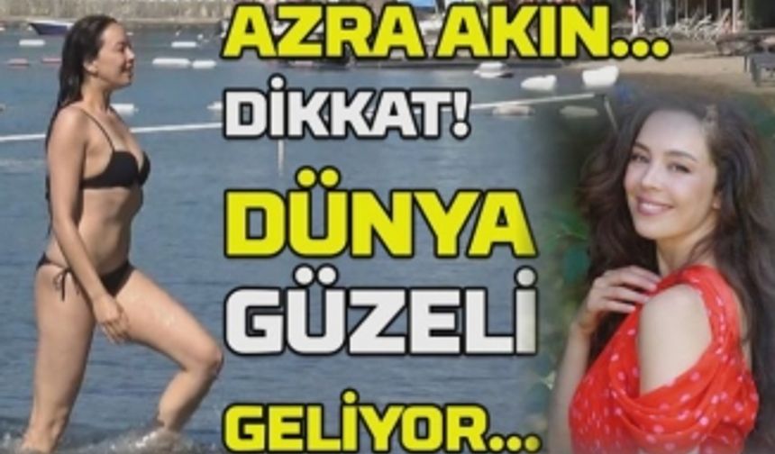 Azra Akın siyah bikinisi ile Bodrum plajlarına damgasını vurdu!