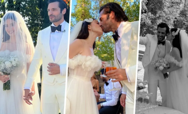 7 yıllık birlikteliklerini geçtiğimiz ay nikah masasına taşıyan Özge Gürel ve Serkan Çayoğlu, İtalya&#039;da düğün yaptı. Bir kalede düğün yapan çiftin aşk dolu pozları da görenleri hayran bıraktı.
