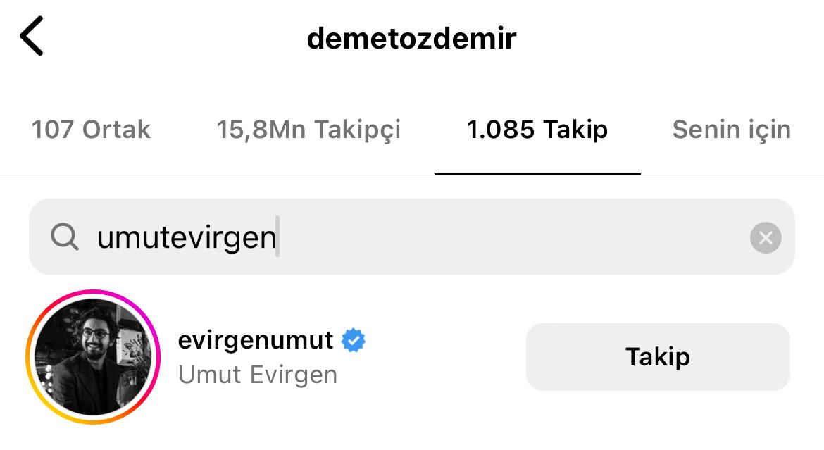 Umut Evirgen şimdi de Demet Özdemir'i yakın markajına aldı