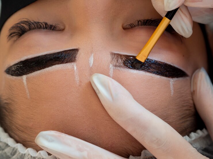 Young Woman Going Through Microblading Procedure 23 2149183908